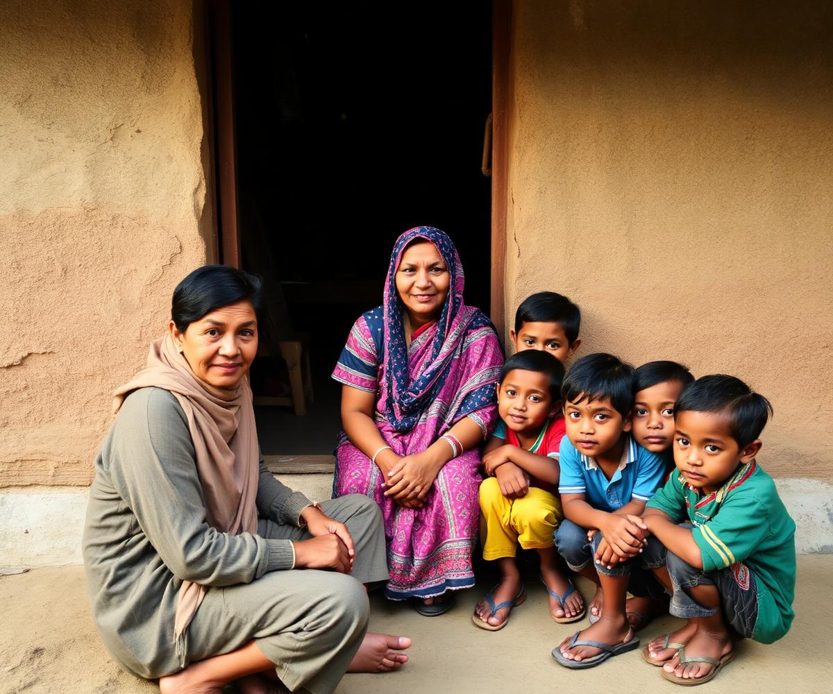 A HomeNet Nepal field visit with a family at their home
